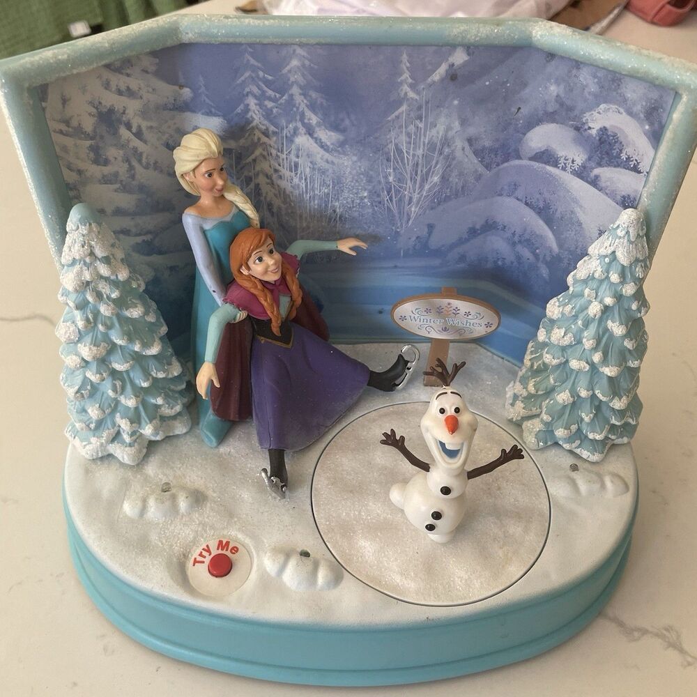 Disney Frozen Animated Holiday Christmas Ice Skating Lights Music Anna Olaf Elsa